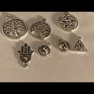 Lot of 7 Wiccan/pagan/occult pendants/charms for jewelry